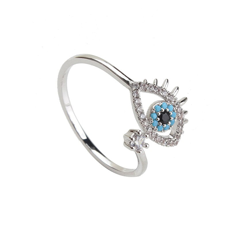 Adjustable Evil Eye Ring