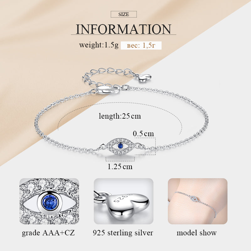 Sterling Silver Evil Eye Bracelet