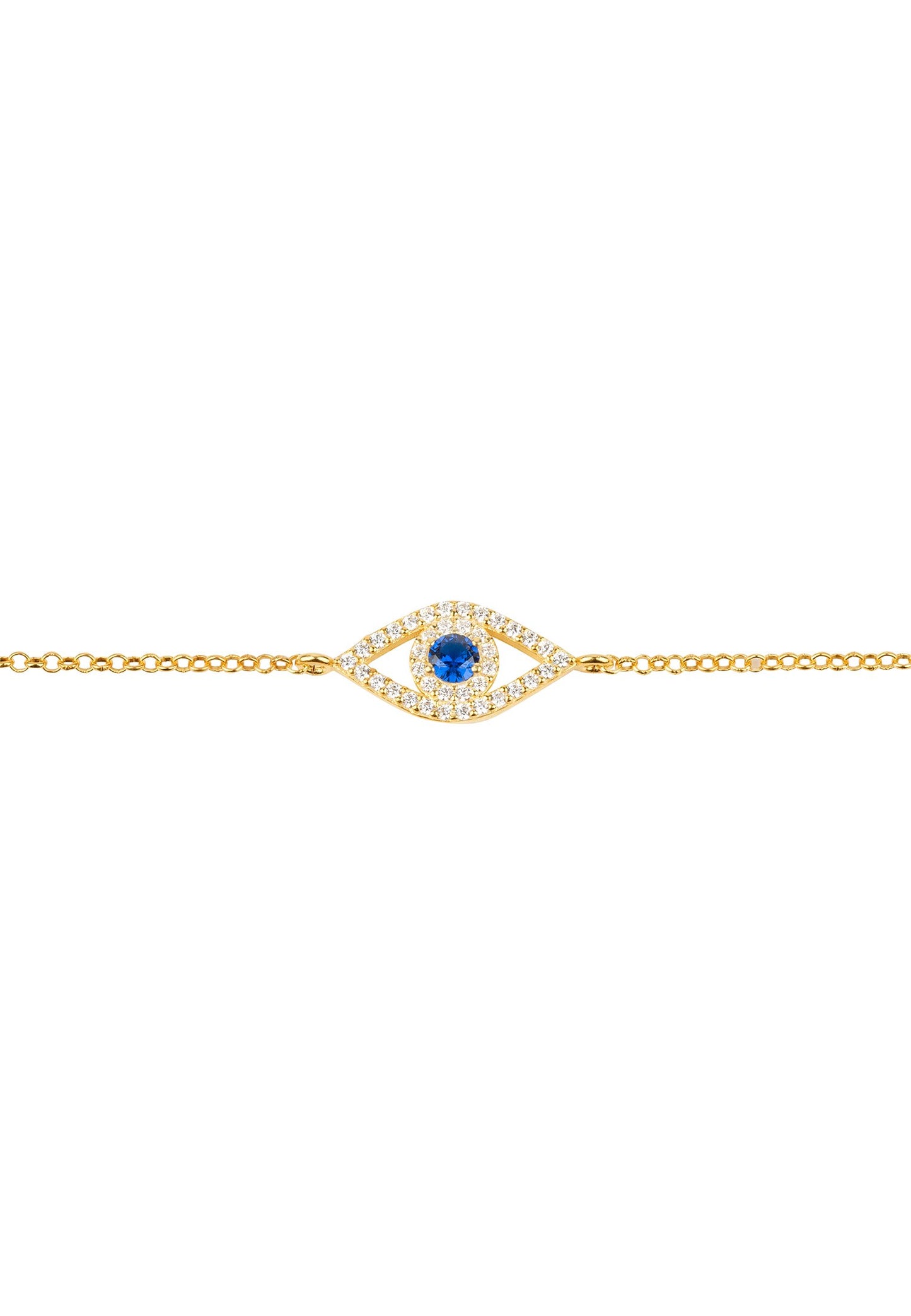 Evil Eye Elliptical Bracelet Blue Gold