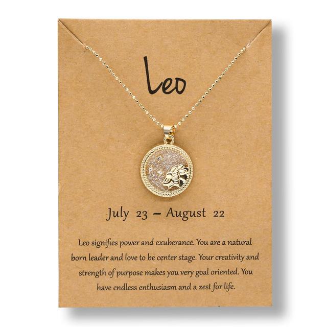 Gold Zodiac Sign Necklace - Light Background