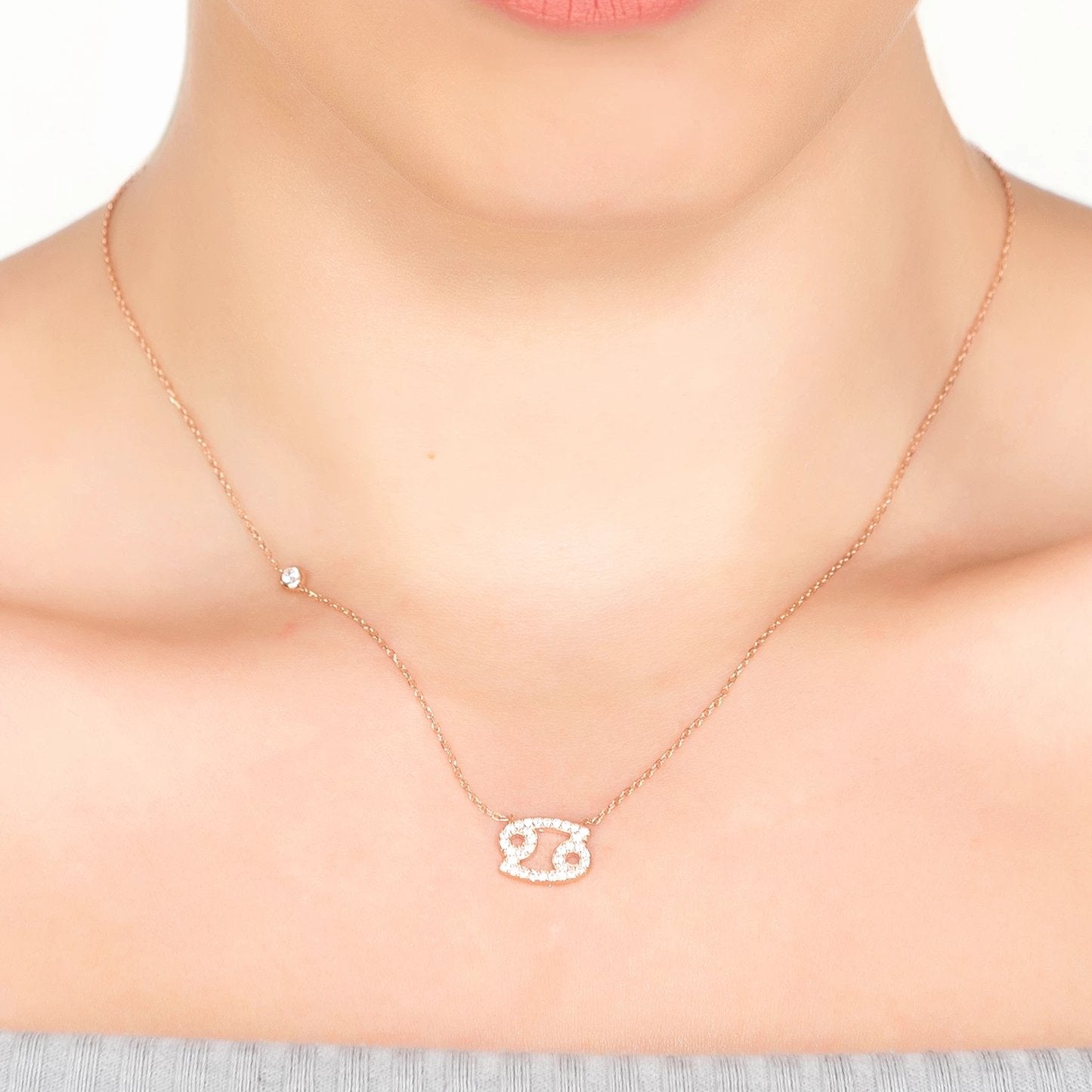 Cancer Zodiac Star Sign Pendant Necklace Silver