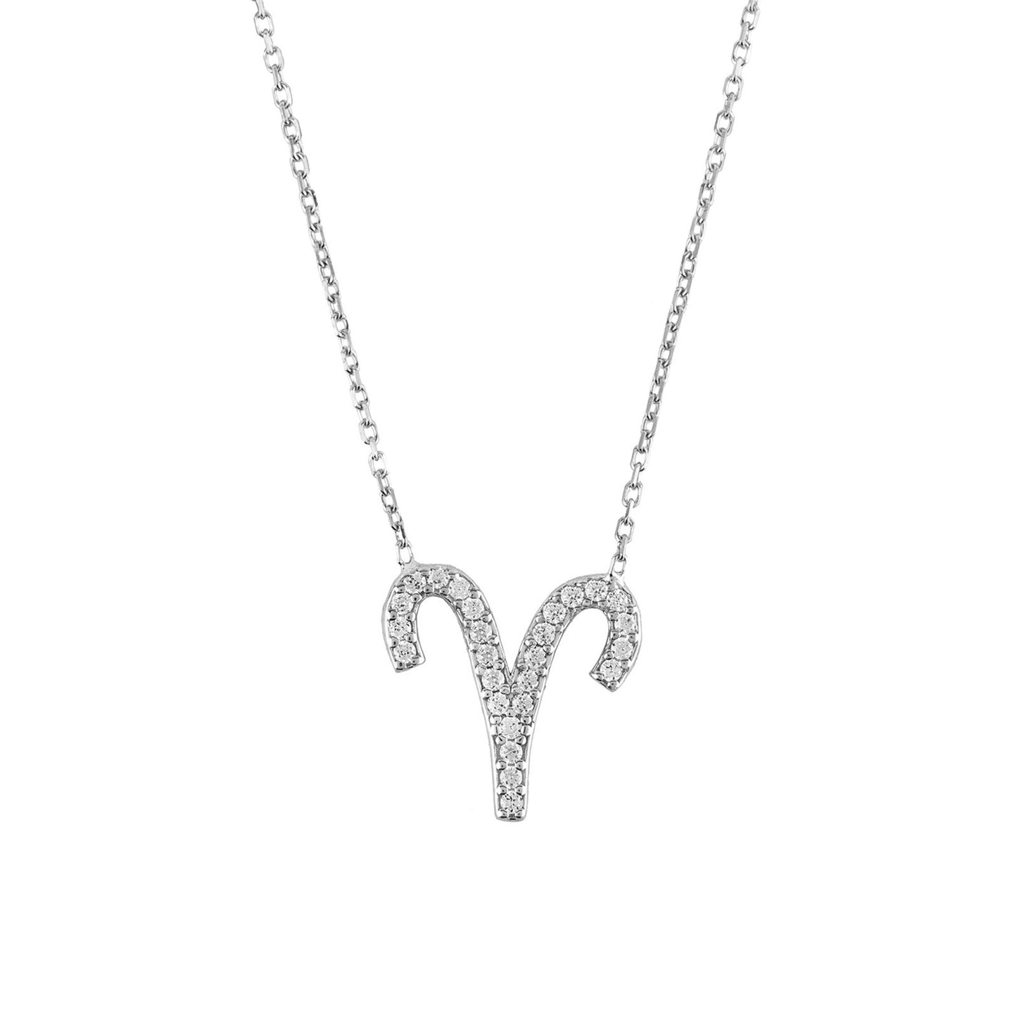 Aries Zodiac Star Sign Pendant Necklace Silver