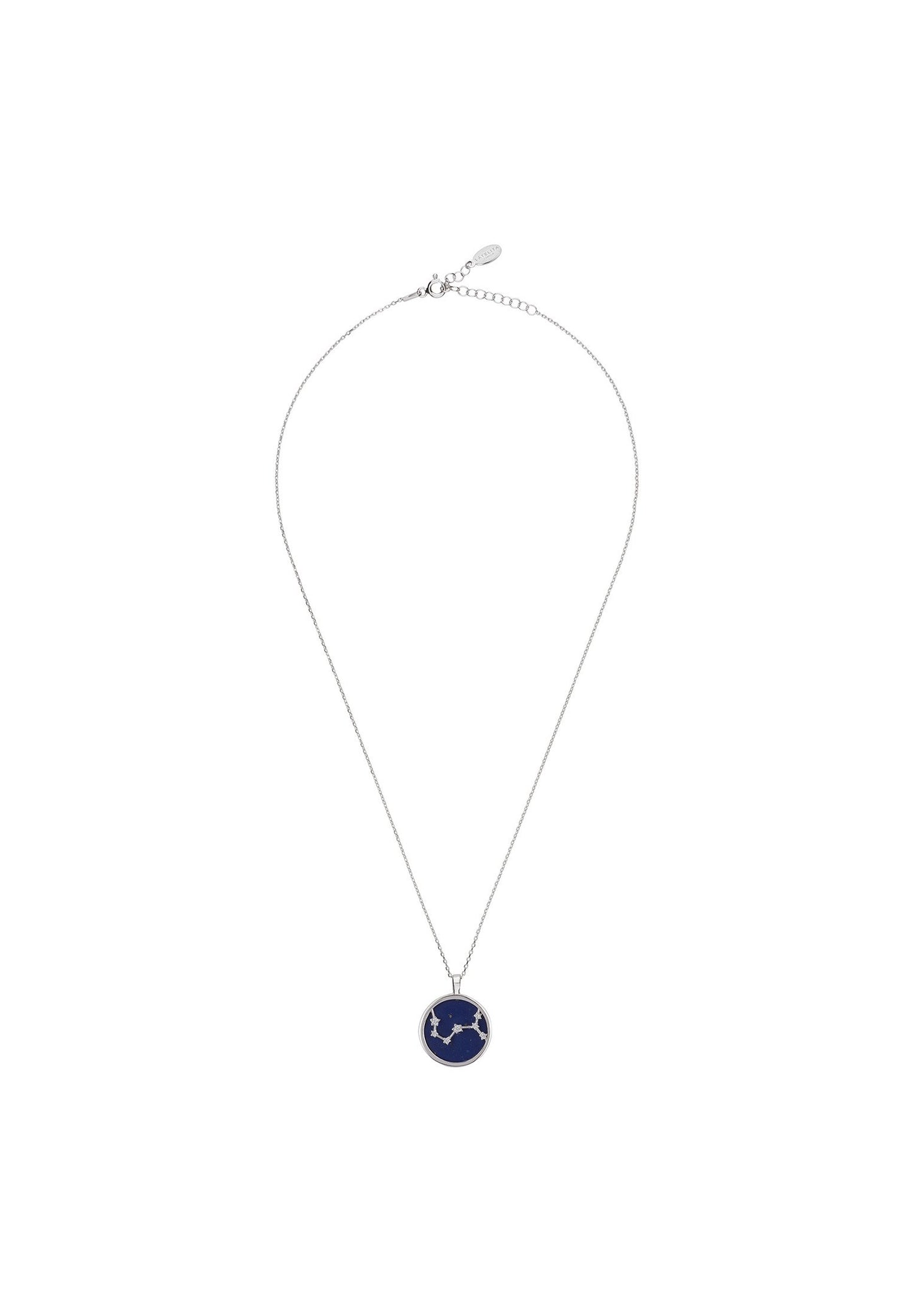 Zodiac Lapis Lazuli Gemstone Star Constellation Pendant Necklace