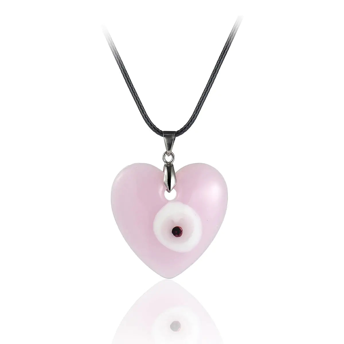 Heart Shaped Turkish Glass Evil Eye Pendant Necklace