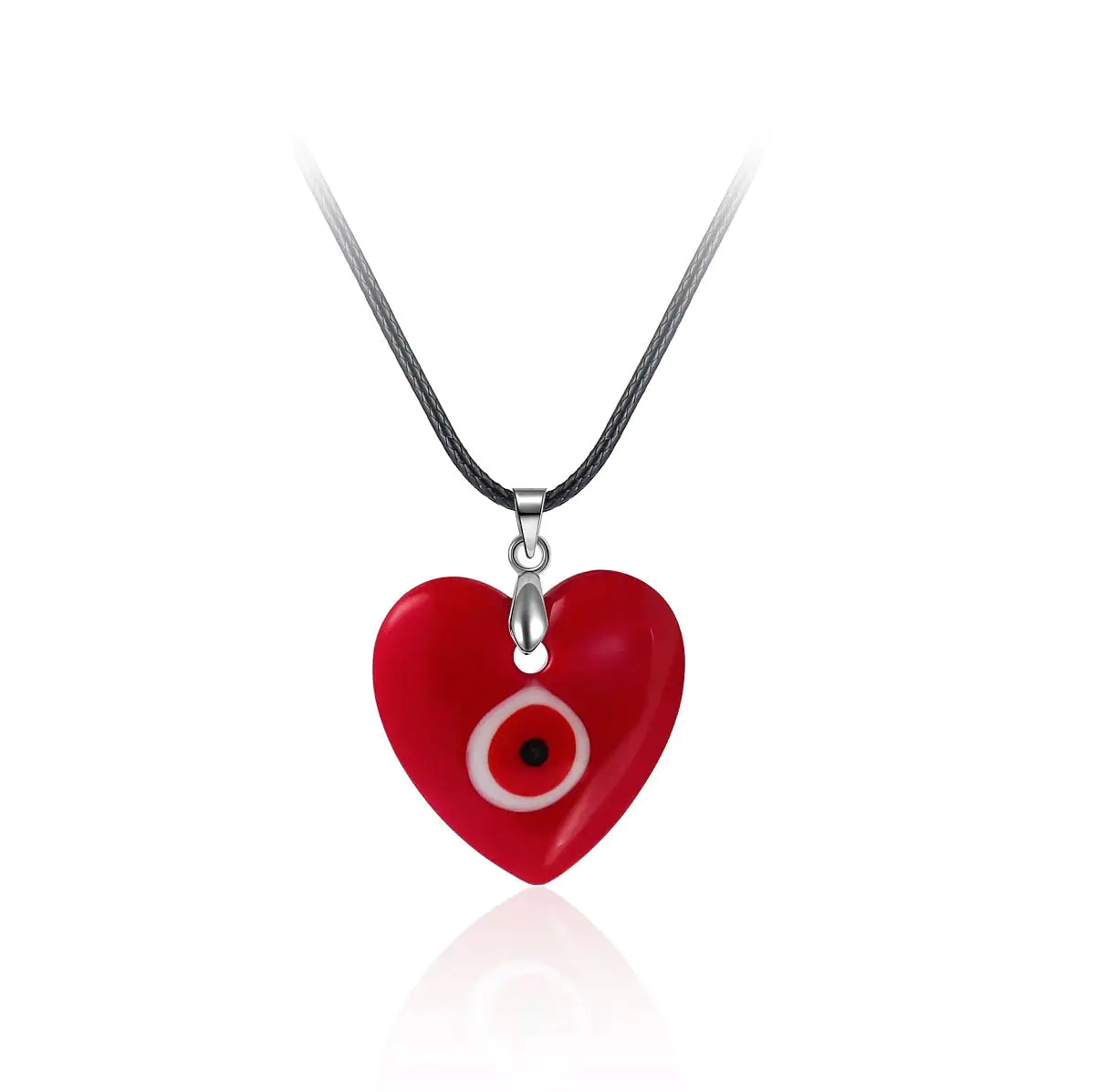 Heart Shaped Turkish Glass Evil Eye Pendant Necklace