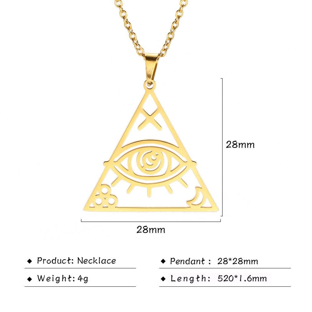 Triangle Evil Eye Pendant Necklace