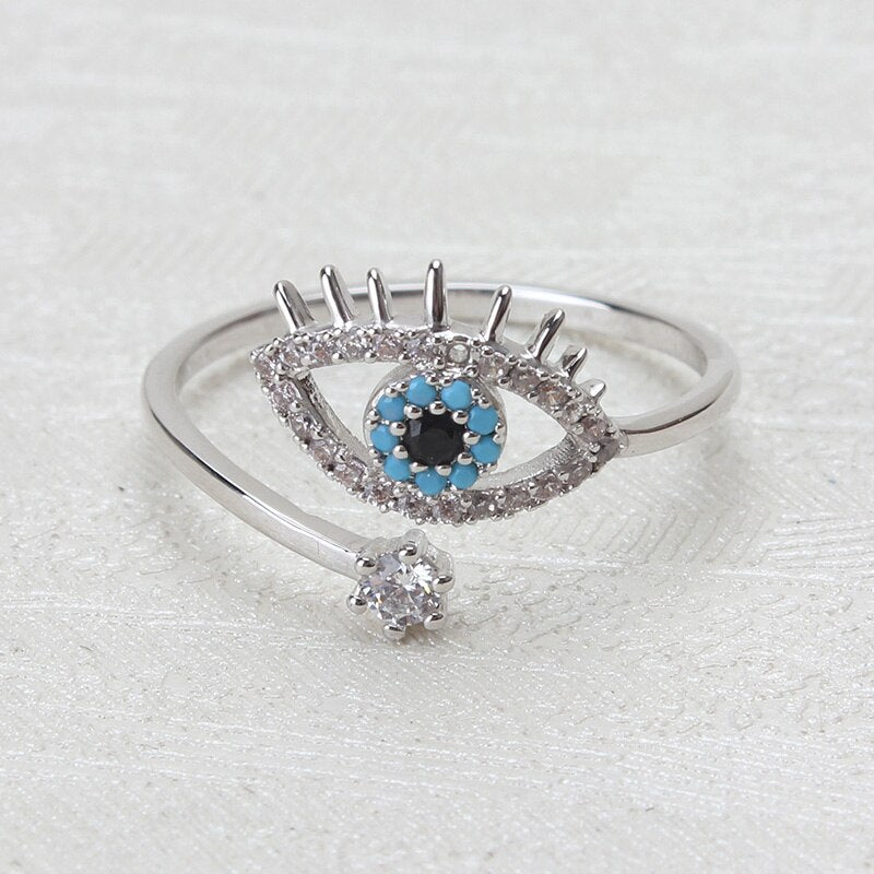 Adjustable Evil Eye Ring