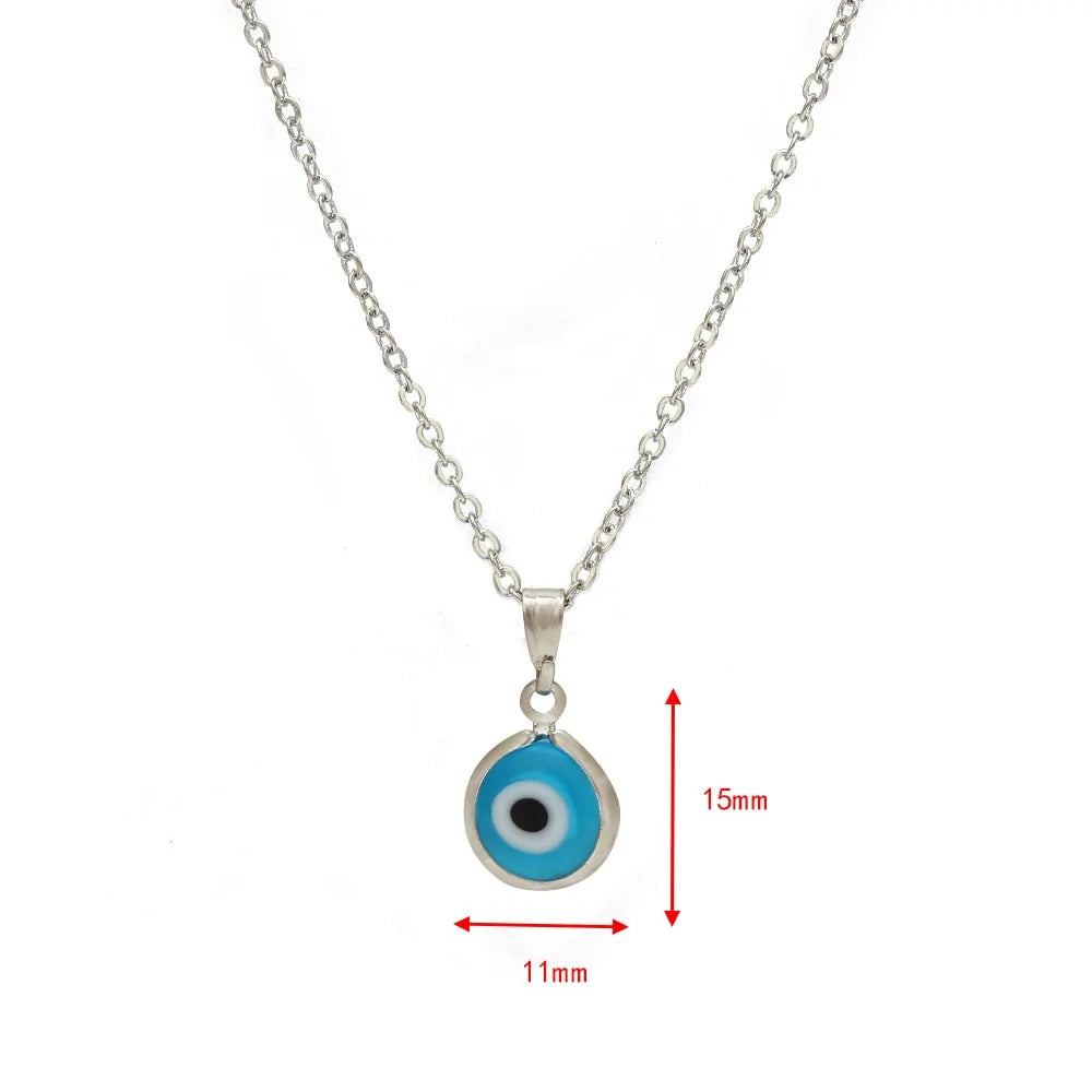 Evil Eye Necklace - Blue Glass Charm Pendant