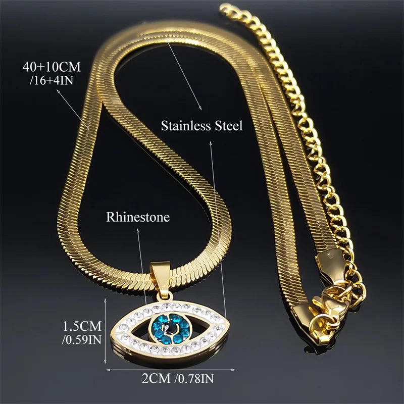 Crystal Evil Eye Choker Necklace