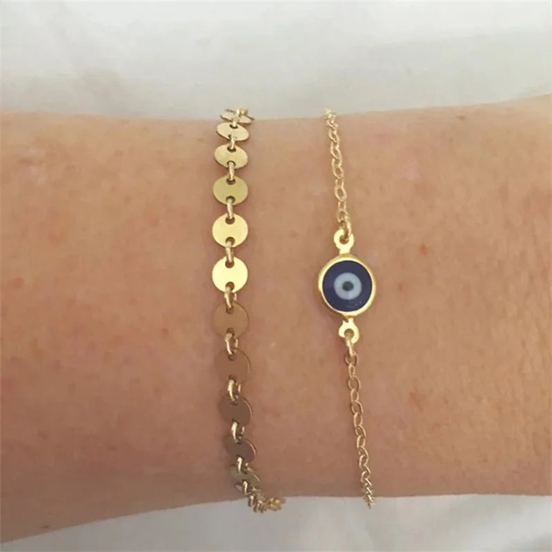 Simple Design Turkish Evil Eye Charm Bracelet