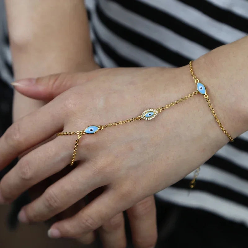 Evil Eye Hand Chain Bracelet