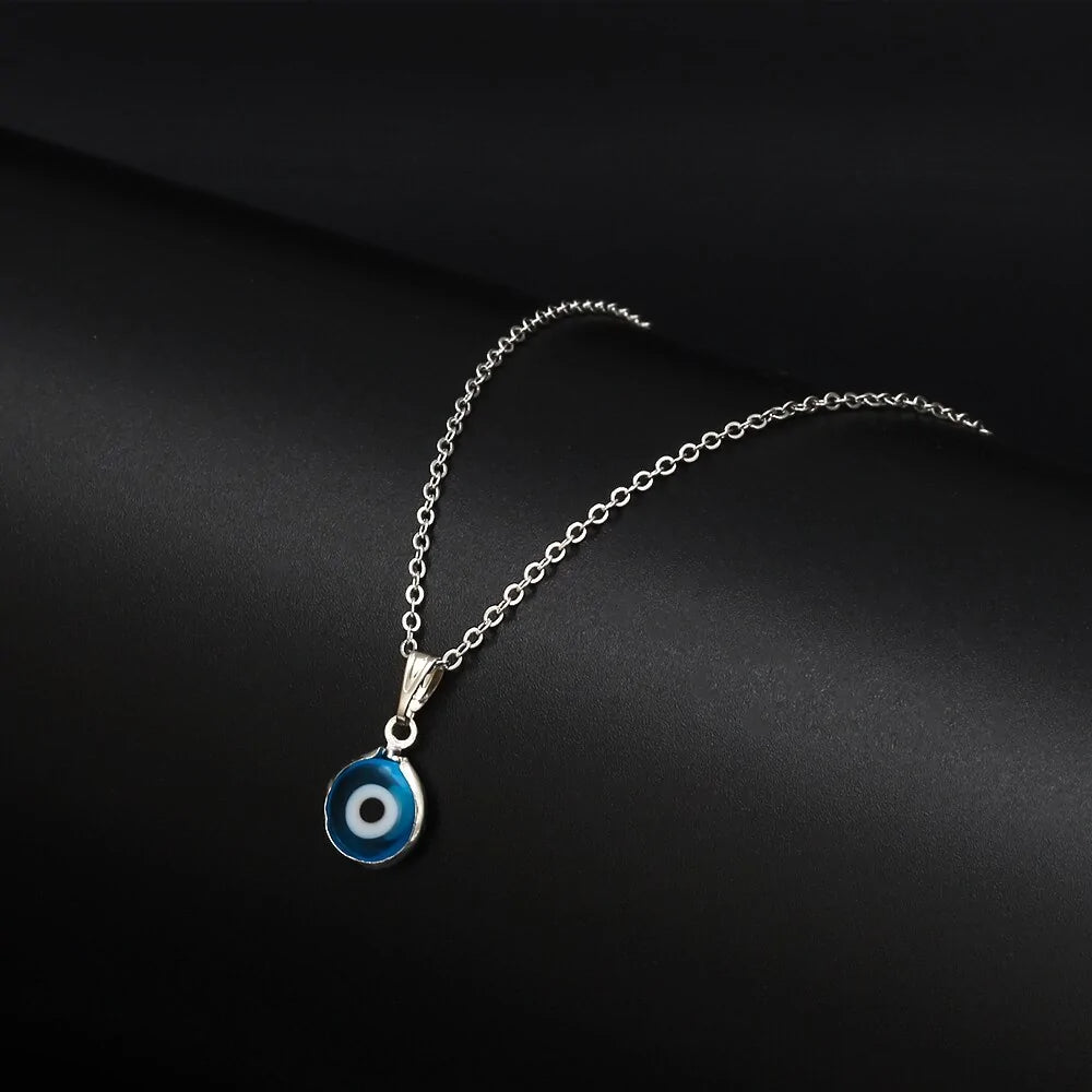 Evil Eye Necklace - Blue Glass Charm Pendant