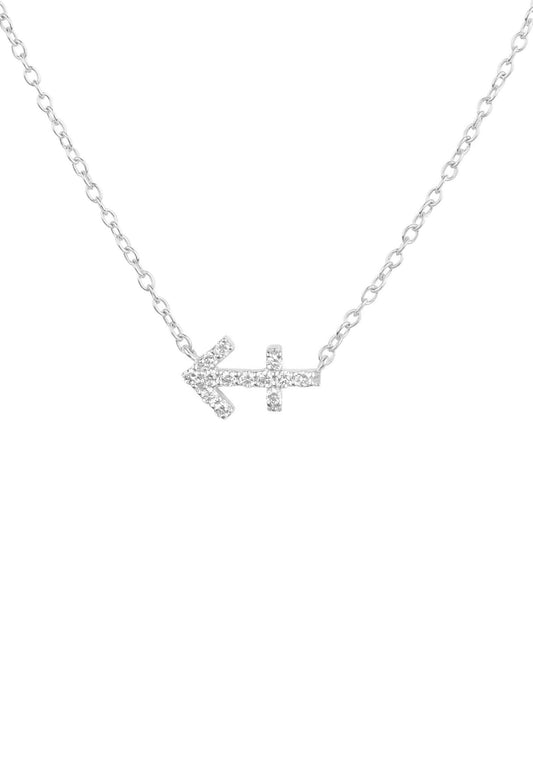 Sagittarius Diamond Zodiac Silver Necklace