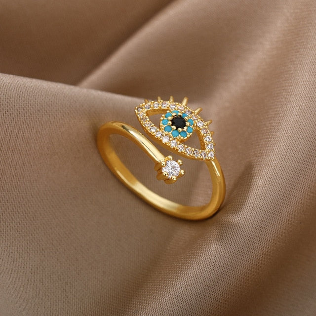 Turkish Blue Evil Eye Ring