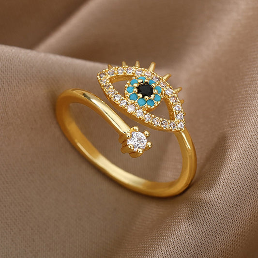 Turkish Blue Evil Eye Ring
