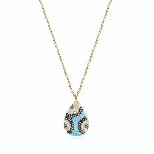 Irregular Evil Eye Pendant Necklace