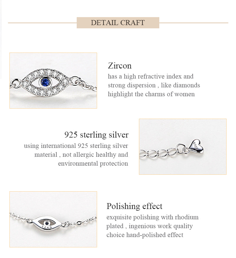 Sterling Silver Evil Eye Bracelet